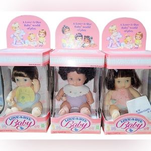 Set of 3 Vintage Love-A-Bye Baby Dolls